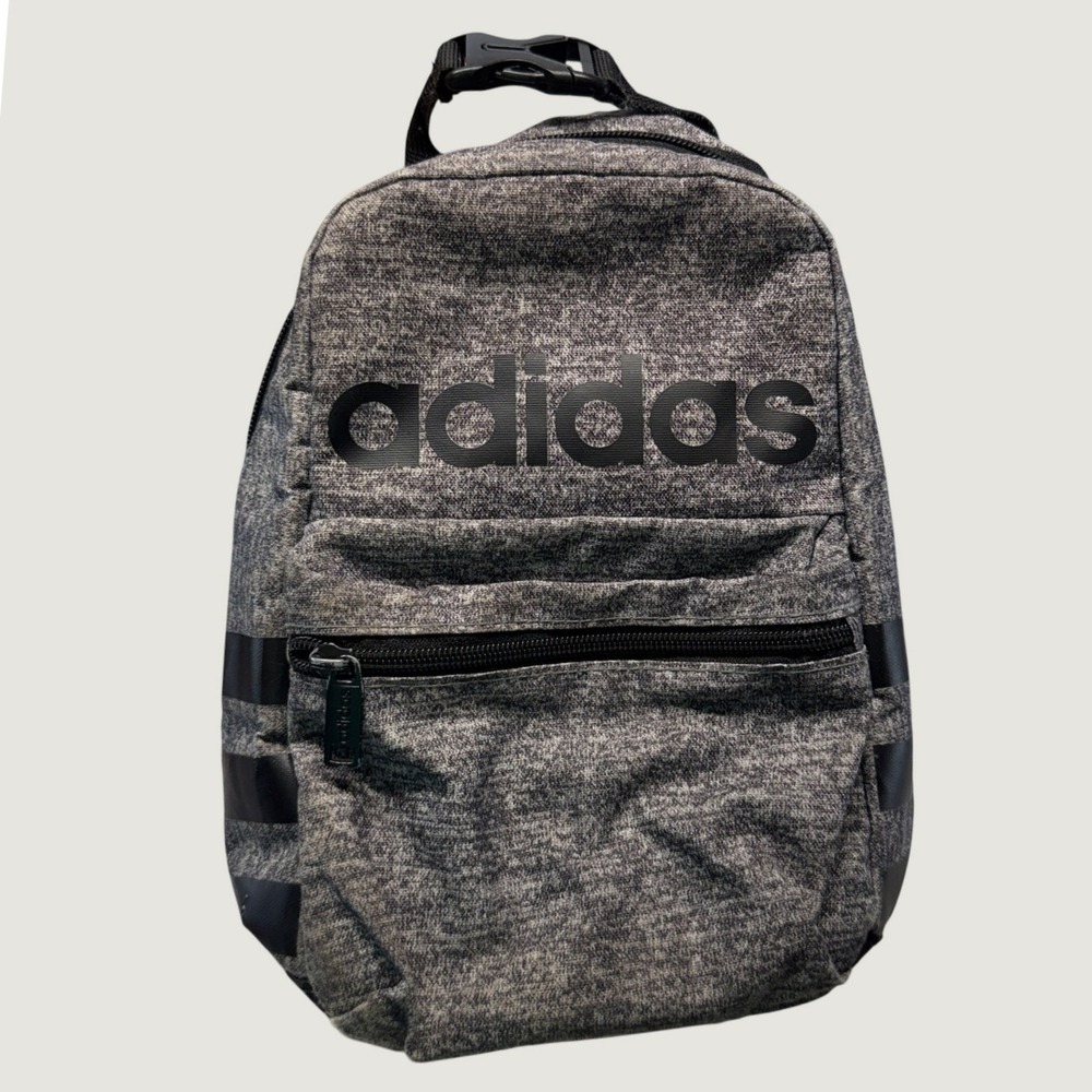 Adult Kids Adidas Lunch Bag Gray Heather Jersey Athletic Insulated Tote